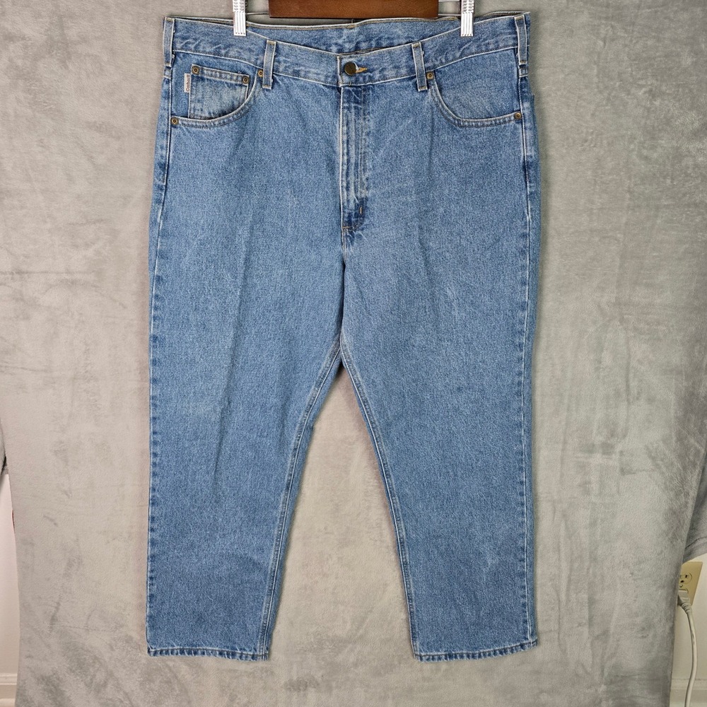 Carhartt B160STW Relaxed Fit Straight‎ Leg Blue Stonewash Jeans Mens 40x30